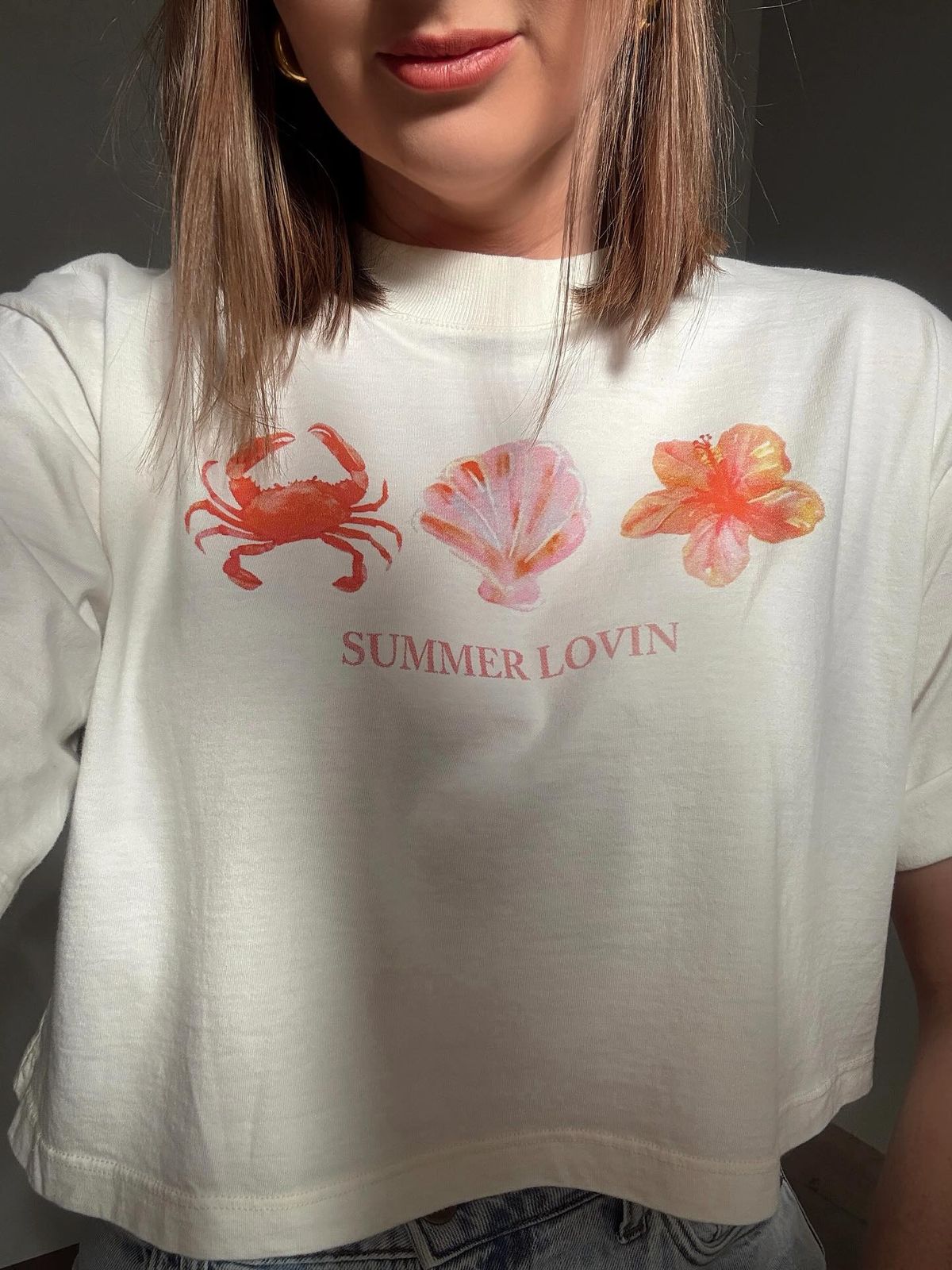 Summer Lovin’ Graphic Crop Tee – Soft Cotton Everyday Fit