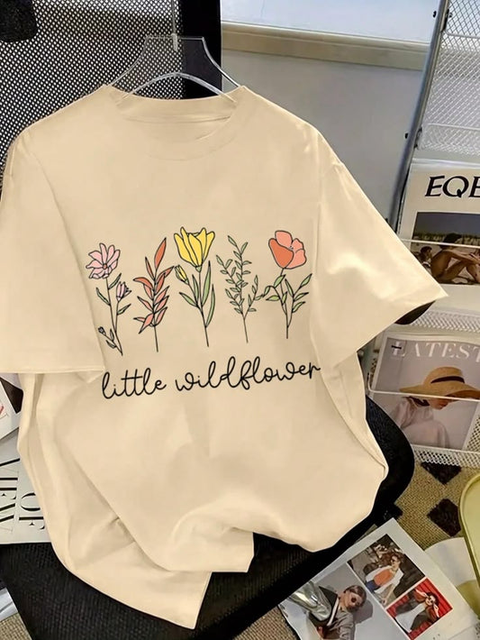 Little Wildflower Graphic T-Shirt for Women – Cute Floral Aesthetic Tee