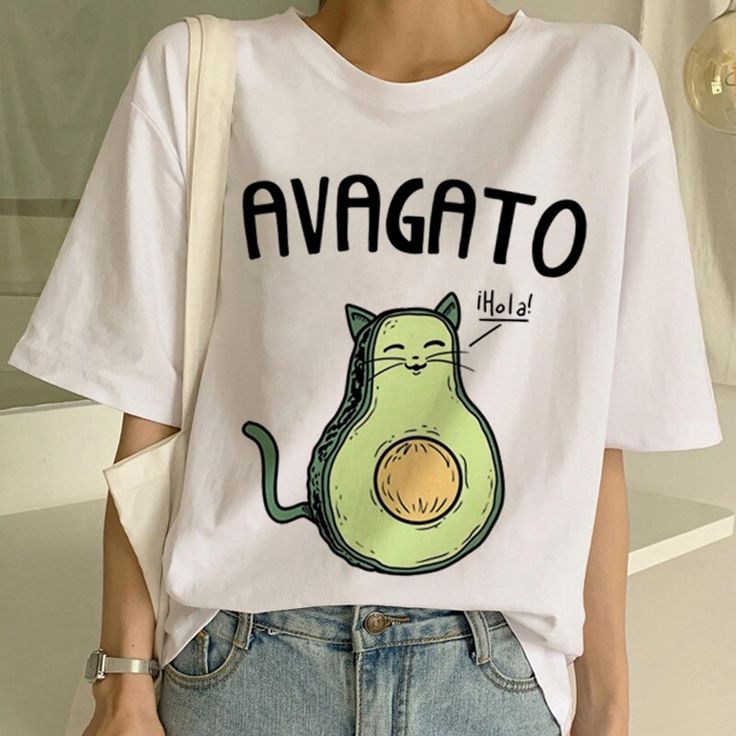 Avagato Cat Graphic T-Shirt for Women – Cute Funny Aesthetic Tee