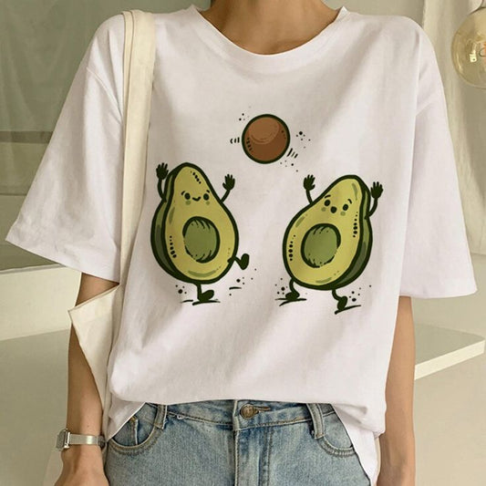 Dancing Avocado Graphic T-Shirt for Women – Cute Funny Aesthetic Tee